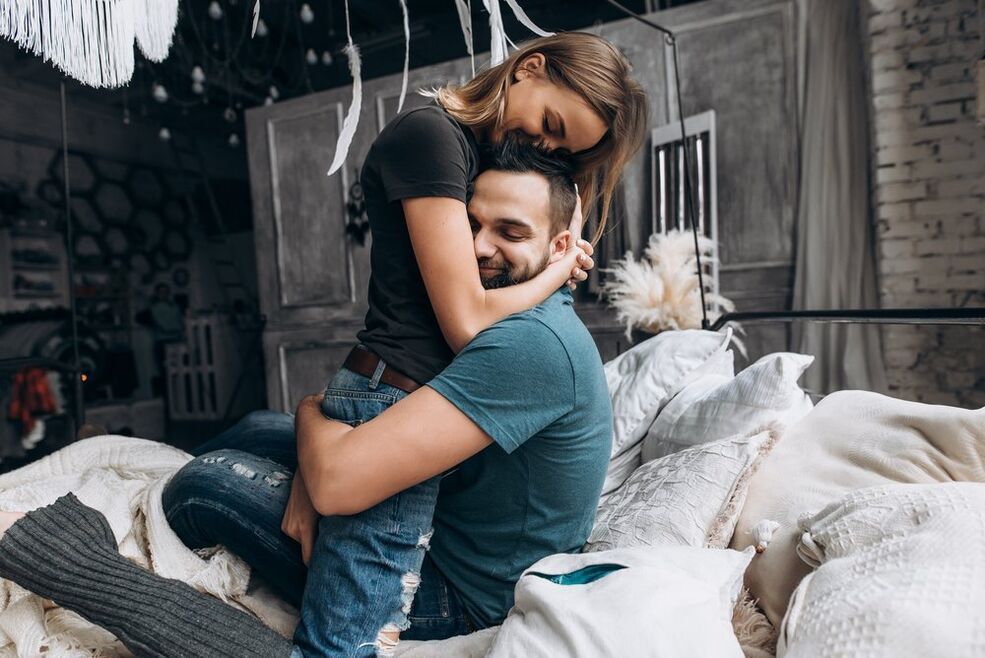 woman hugging a man who increased potency