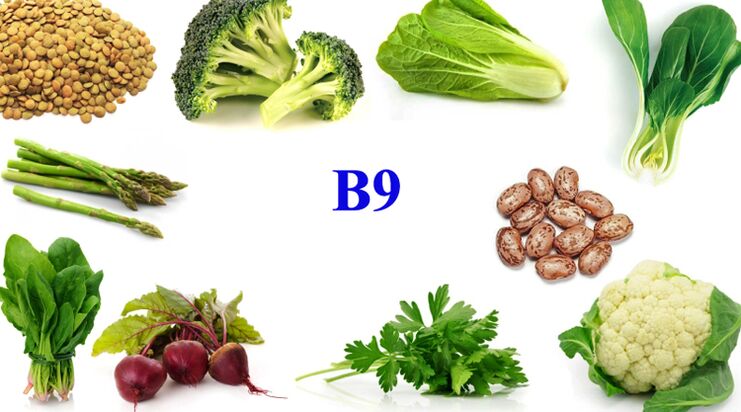 vitamin B9 in products for potency